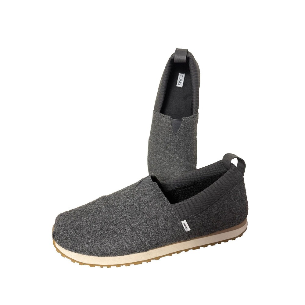 TOMS Gray Felt Slip On Sneakers Casual Comfort Shoes Womens Size 10 New